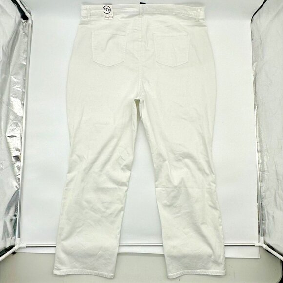 Fashion To Figure The Straight Leg Women's Plus Size 24 White Distressed Jeans - Picture 7 of 10